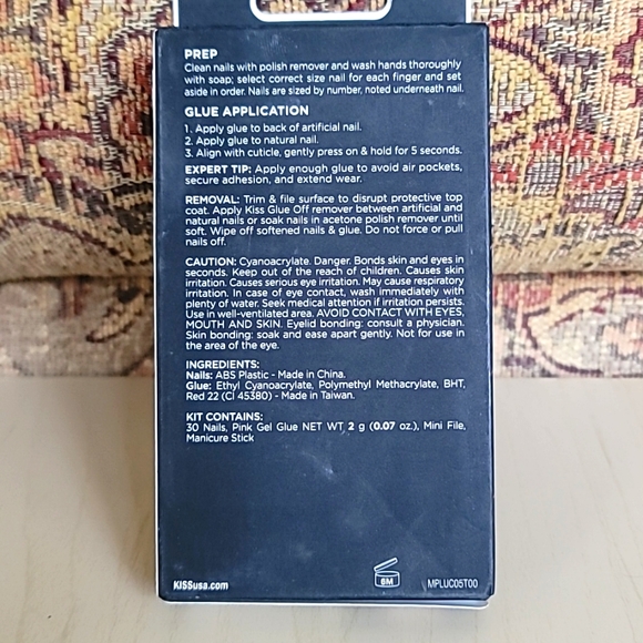 🌵 4/$20 KISS Masterpiece Glue on Nails Glitter Rhinestones Long New 88136 - Picture 5 of 5